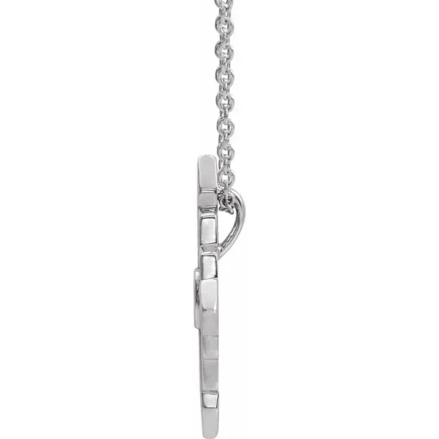 14K White Vintage-Inspired Geometric 16-18" Necklace