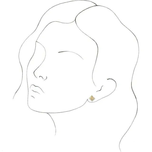 14K Yellow Geometric Earrings with Backs