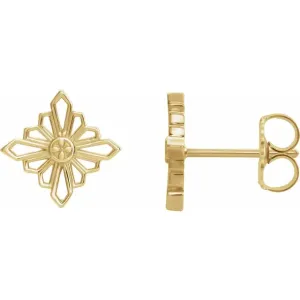 14K Yellow Geometric Earrings with Backs