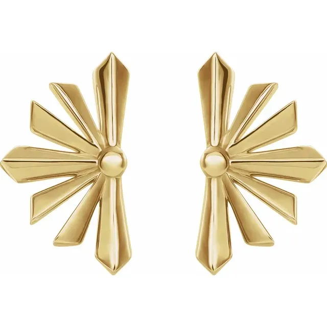 14K Yellow Starburst Earrings