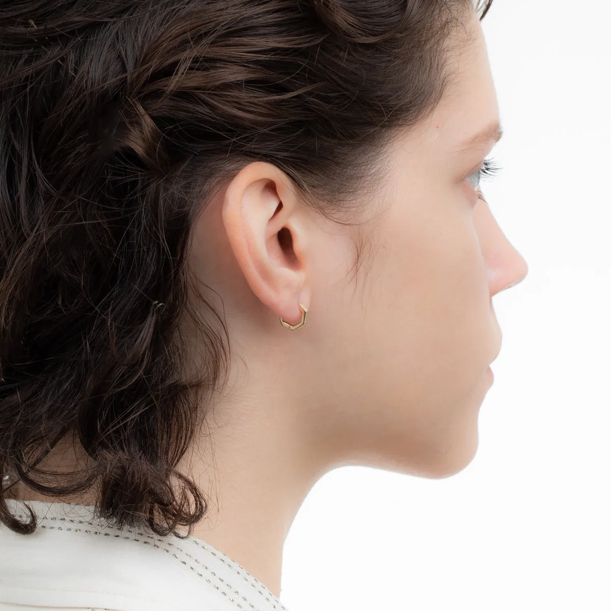18K MANHATTAN Octagon Diamond Earring