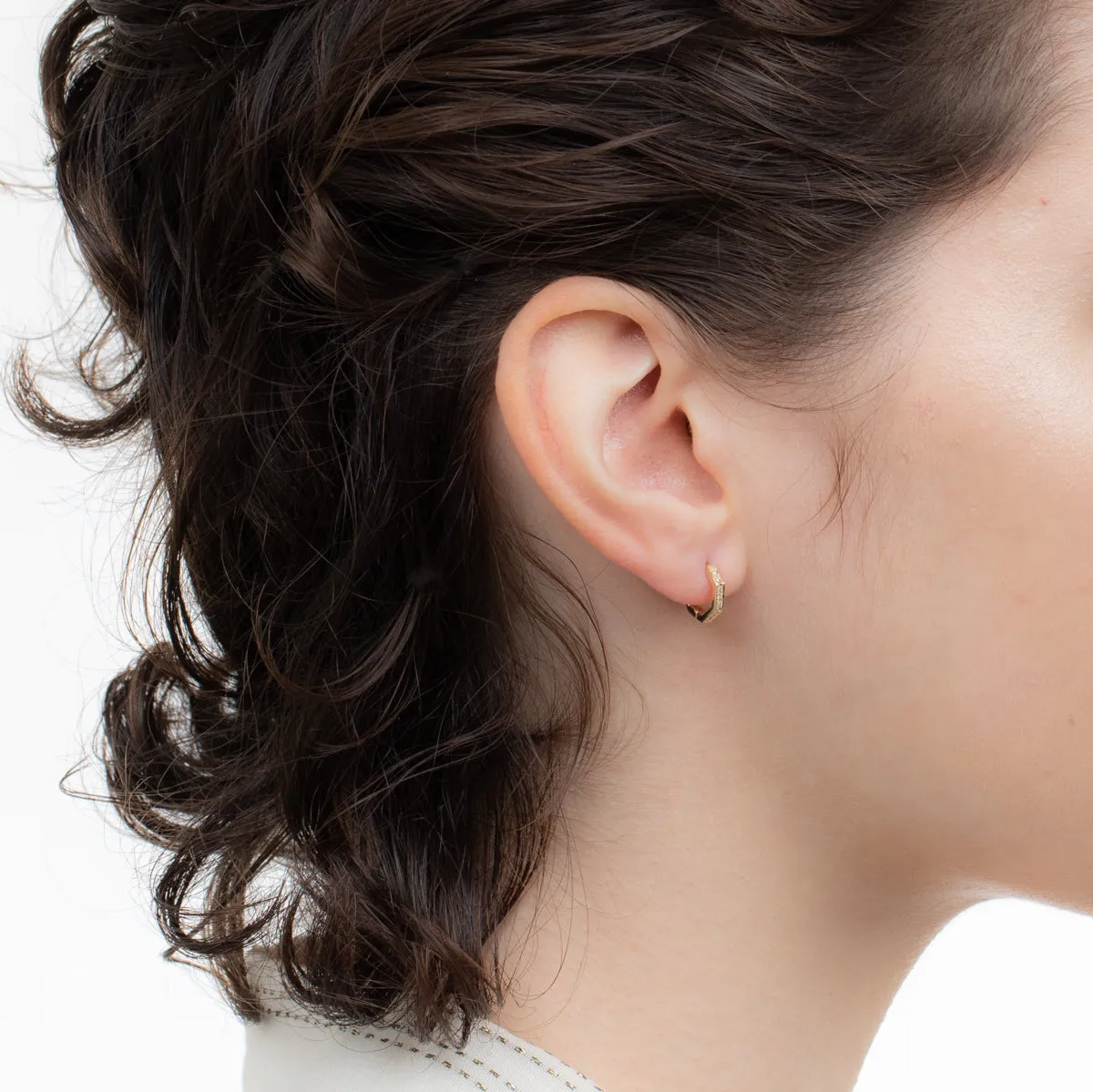 18K MANHATTAN Octagon Diamond Earring