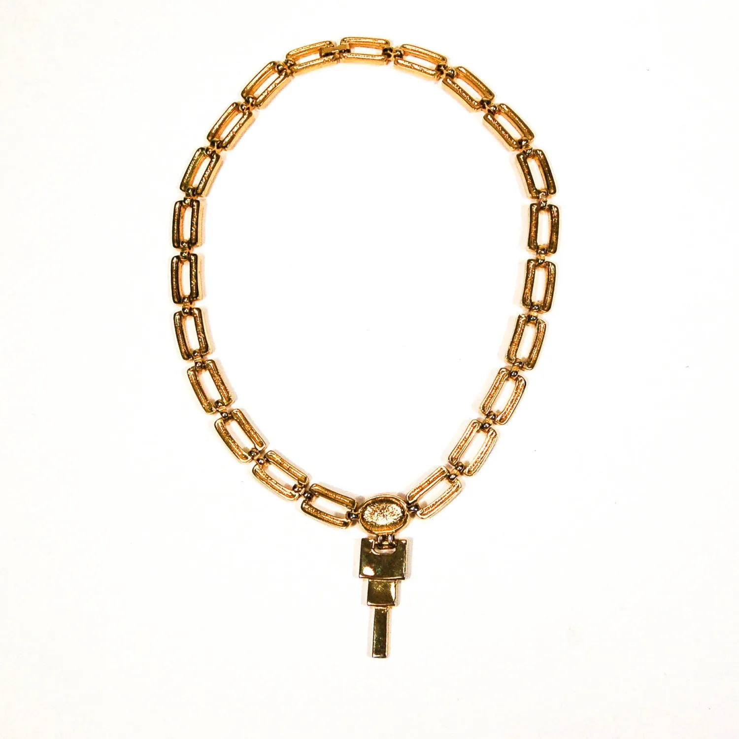 1980's Geometric Amethyst Crystal Necklace