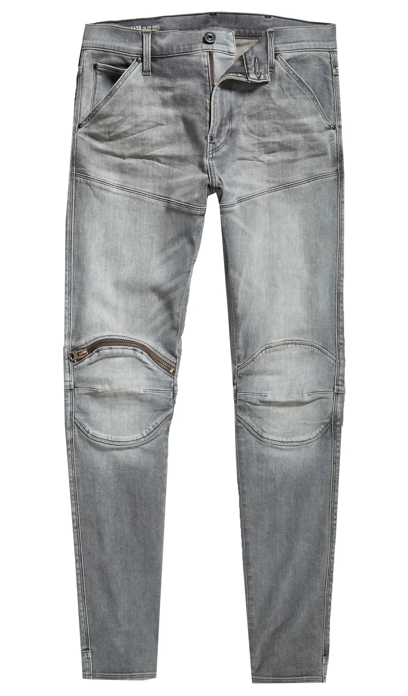5620 3D Zip Knee Skinny - Sun Faded Glacier Grey