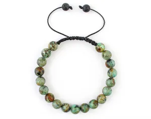 African turquoise bracelet with macrame clasp