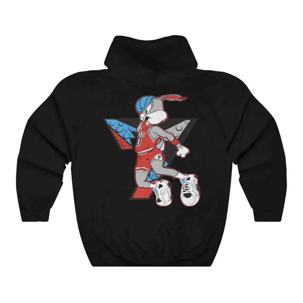Air Bugs Bunny Unisex Hooded Sweatshirt, Custom Hooded sweatshirt, Graphic hooded sweatshirt, Bugs Bunny hooded sweatshirt