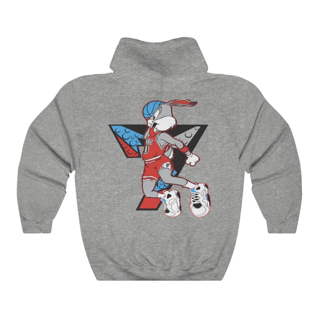 Air Bugs Bunny Unisex Hooded Sweatshirt, Custom Hooded sweatshirt, Graphic hooded sweatshirt, Bugs Bunny hooded sweatshirt
