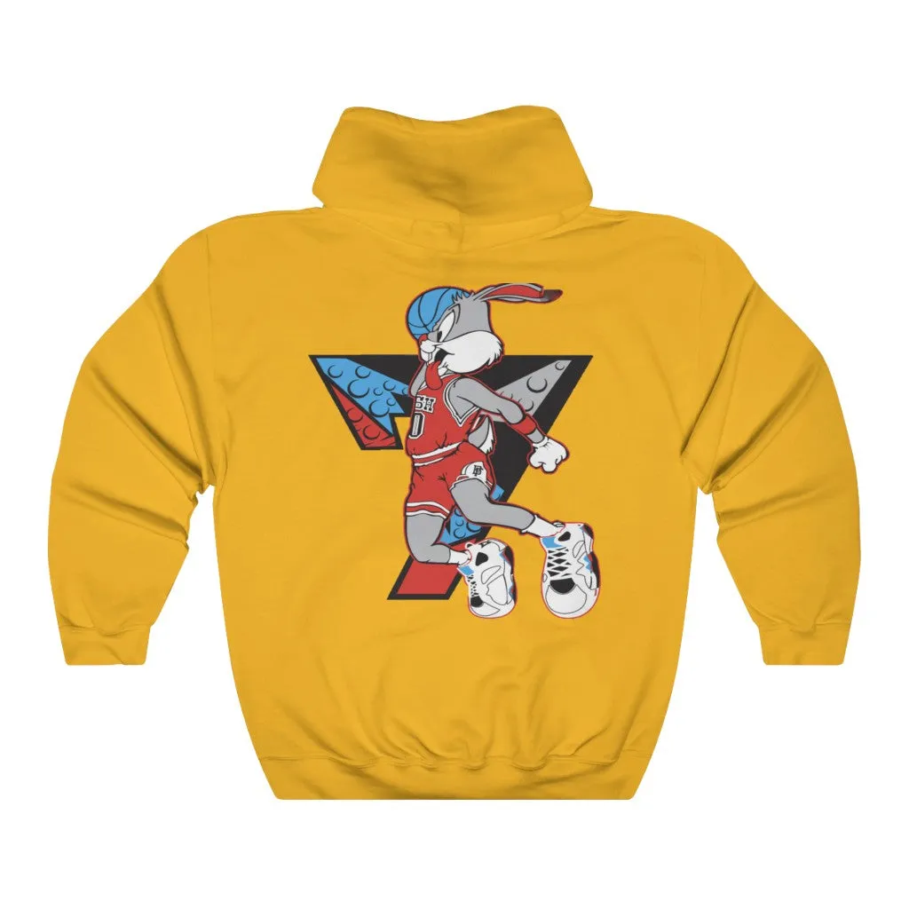 Air Bugs Bunny Unisex Hooded Sweatshirt, Custom Hooded sweatshirt, Graphic hooded sweatshirt, Bugs Bunny hooded sweatshirt