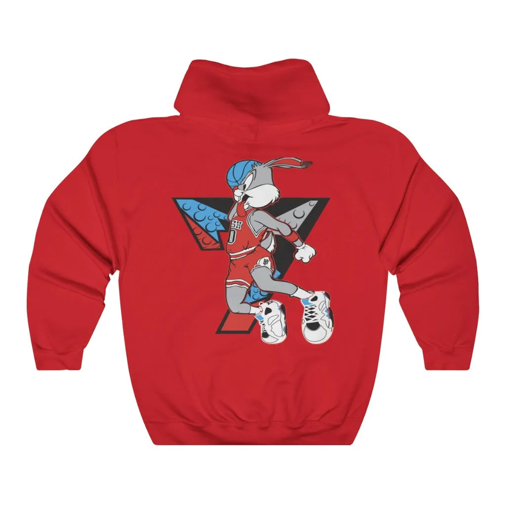 Air Bugs Bunny Unisex Hooded Sweatshirt, Custom Hooded sweatshirt, Graphic hooded sweatshirt, Bugs Bunny hooded sweatshirt