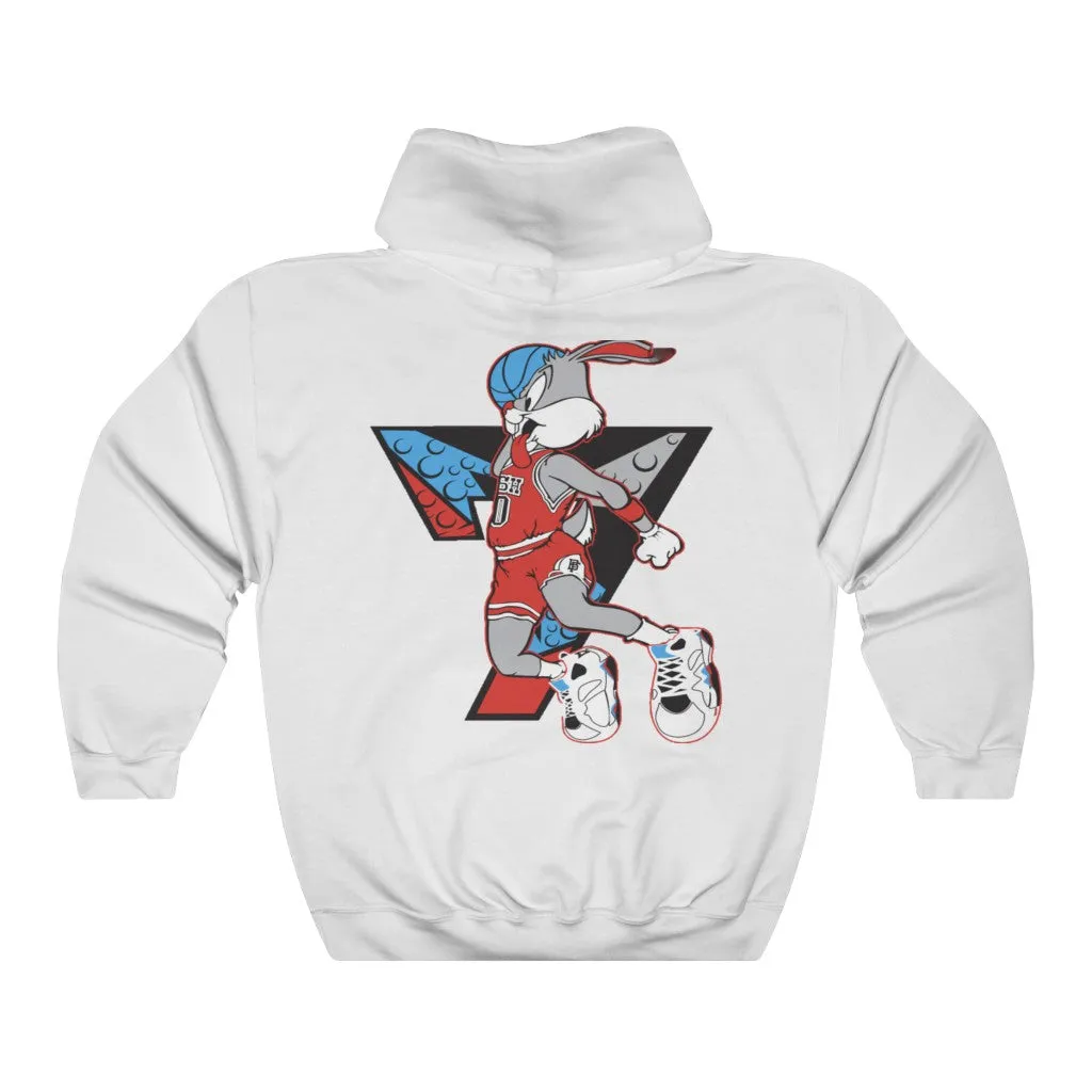 Air Bugs Bunny Unisex Hooded Sweatshirt, Custom Hooded sweatshirt, Graphic hooded sweatshirt, Bugs Bunny hooded sweatshirt