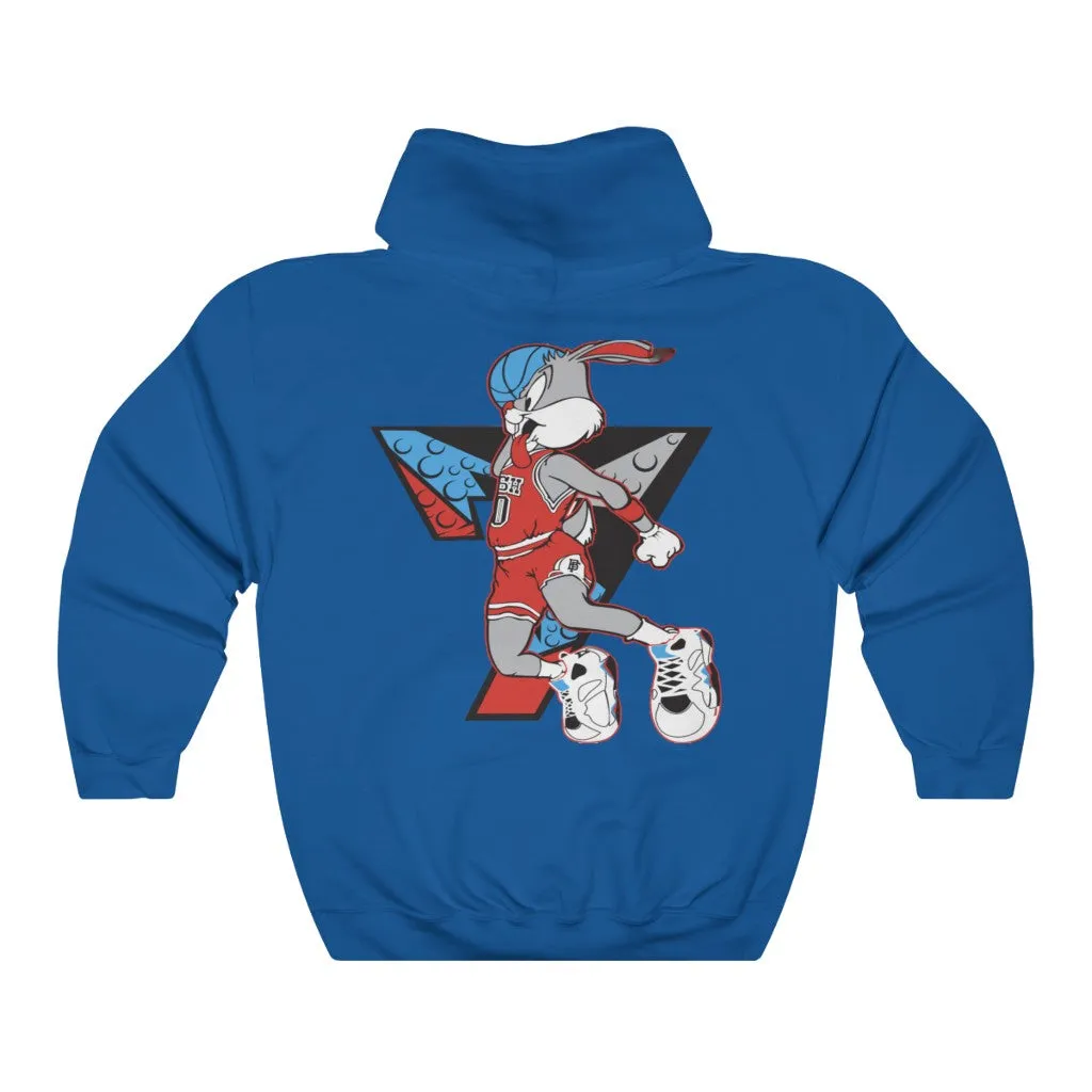 Air Bugs Bunny Unisex Hooded Sweatshirt, Custom Hooded sweatshirt, Graphic hooded sweatshirt, Bugs Bunny hooded sweatshirt