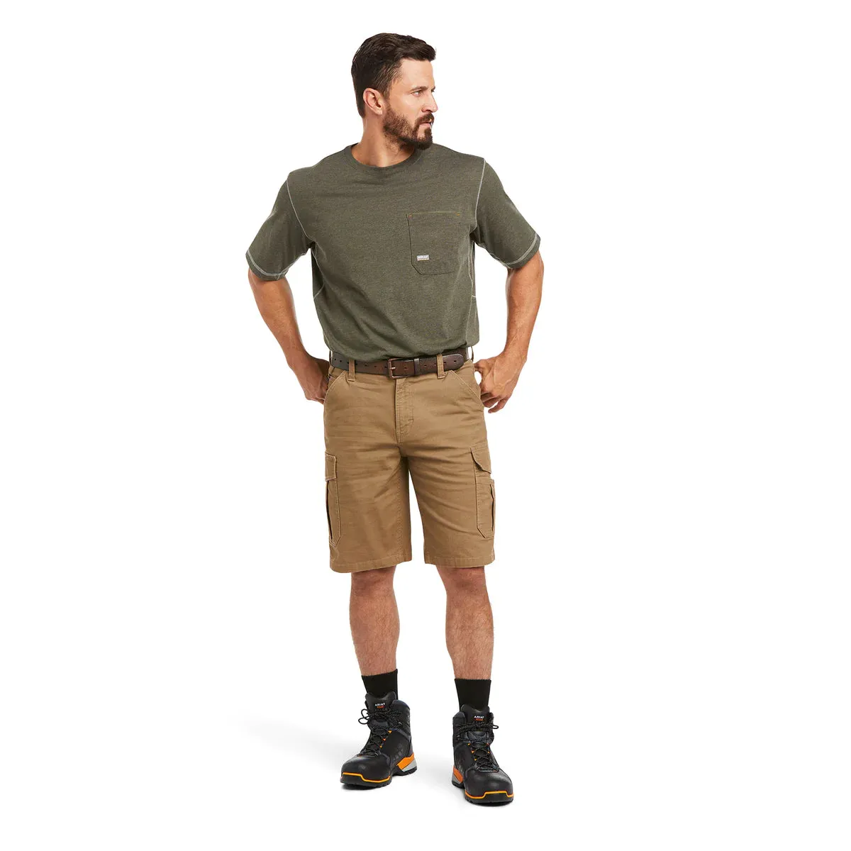 Ariat Rebar DuraStretch Made Tough Cargo Shorts Khaki