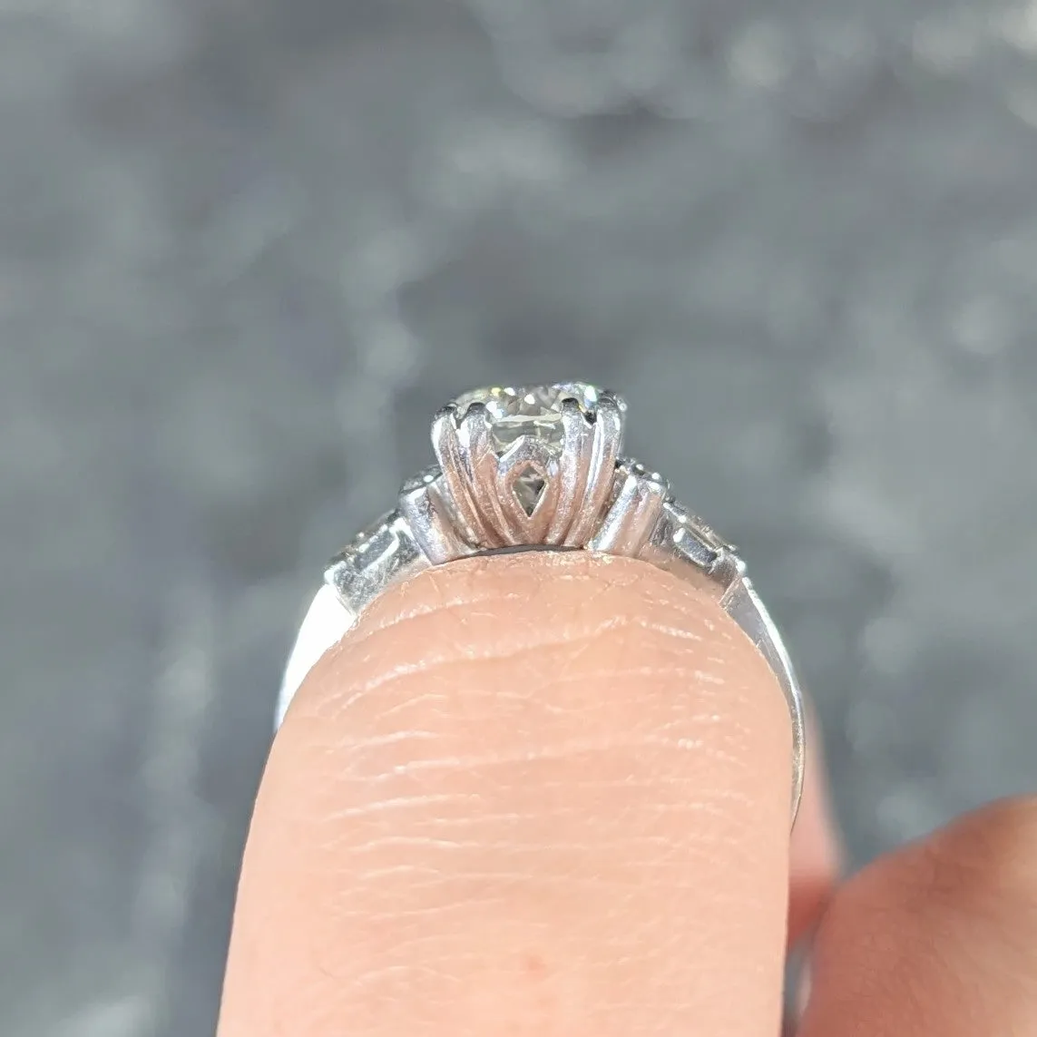 Art Deco 1.53 CTW Transitional Cut Diamond Platinum Geometric Engagement Ring