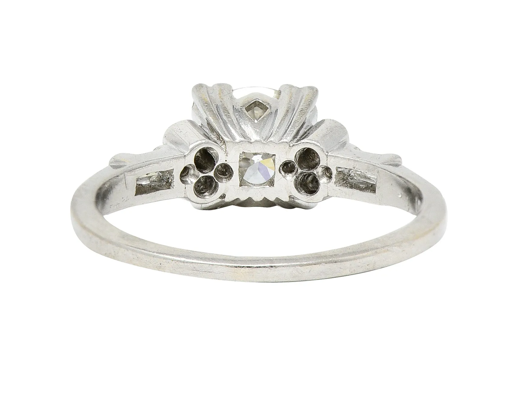 Art Deco 1.53 CTW Transitional Cut Diamond Platinum Geometric Engagement Ring
