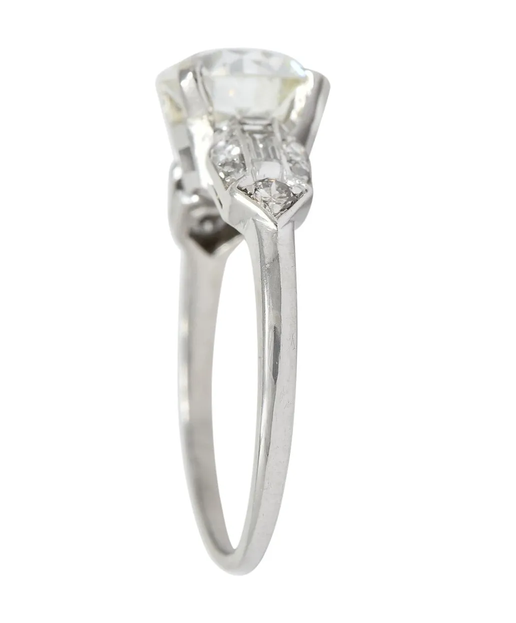 Art Deco 1.84 CTW Diamond Platinum Engagement Ring GIA