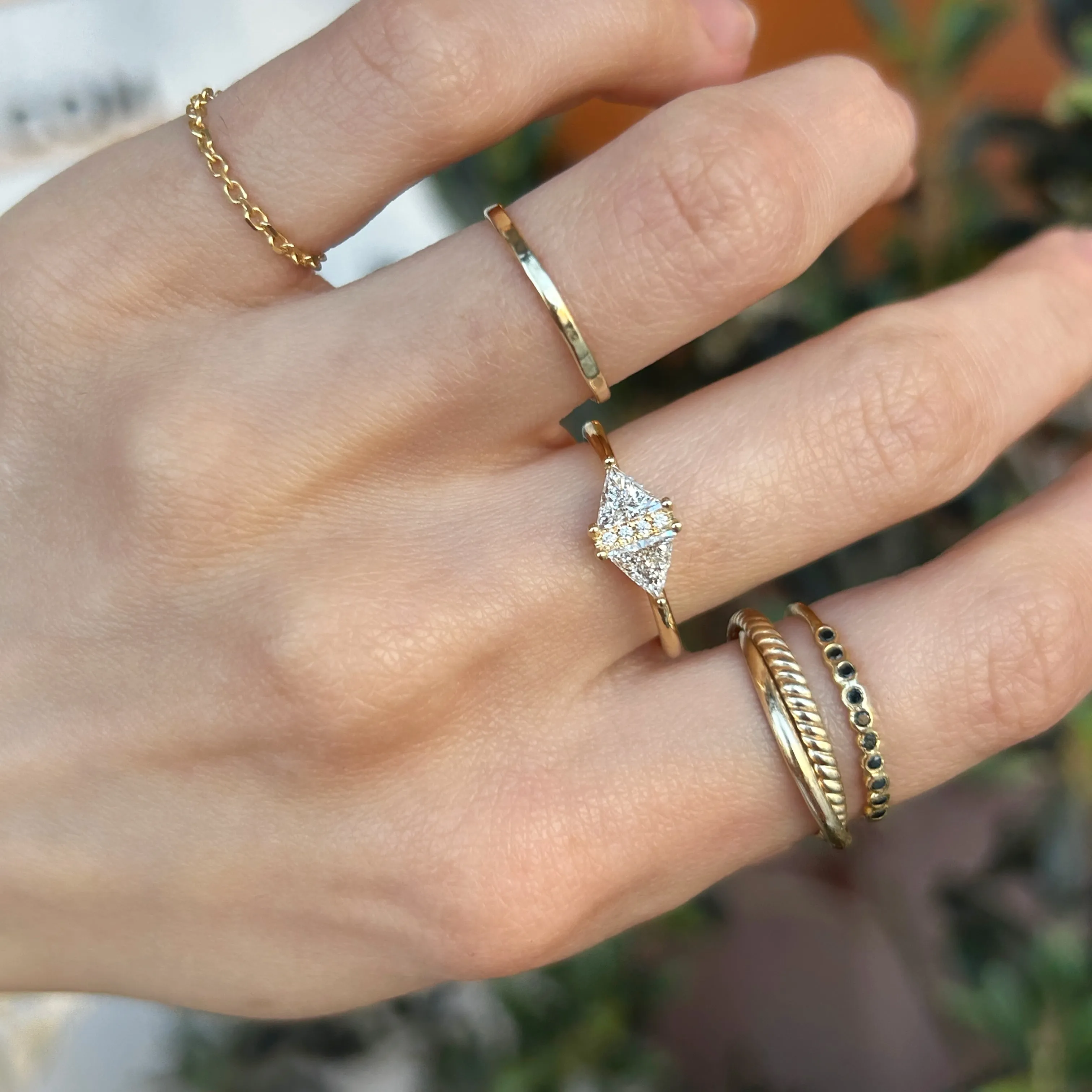 Art Deco Diamond Triangle Ring