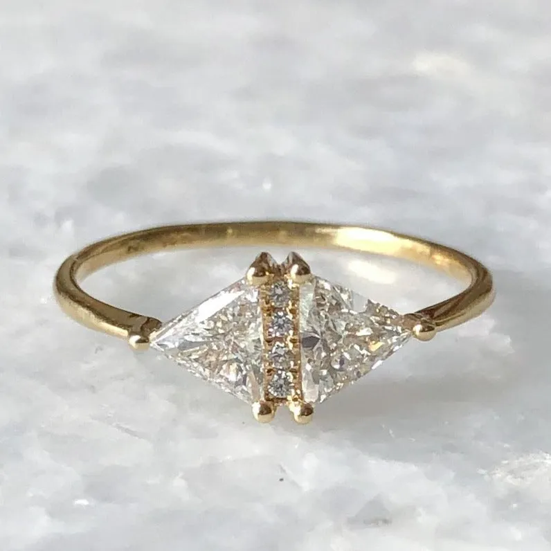 Art Deco Diamond Triangle Ring