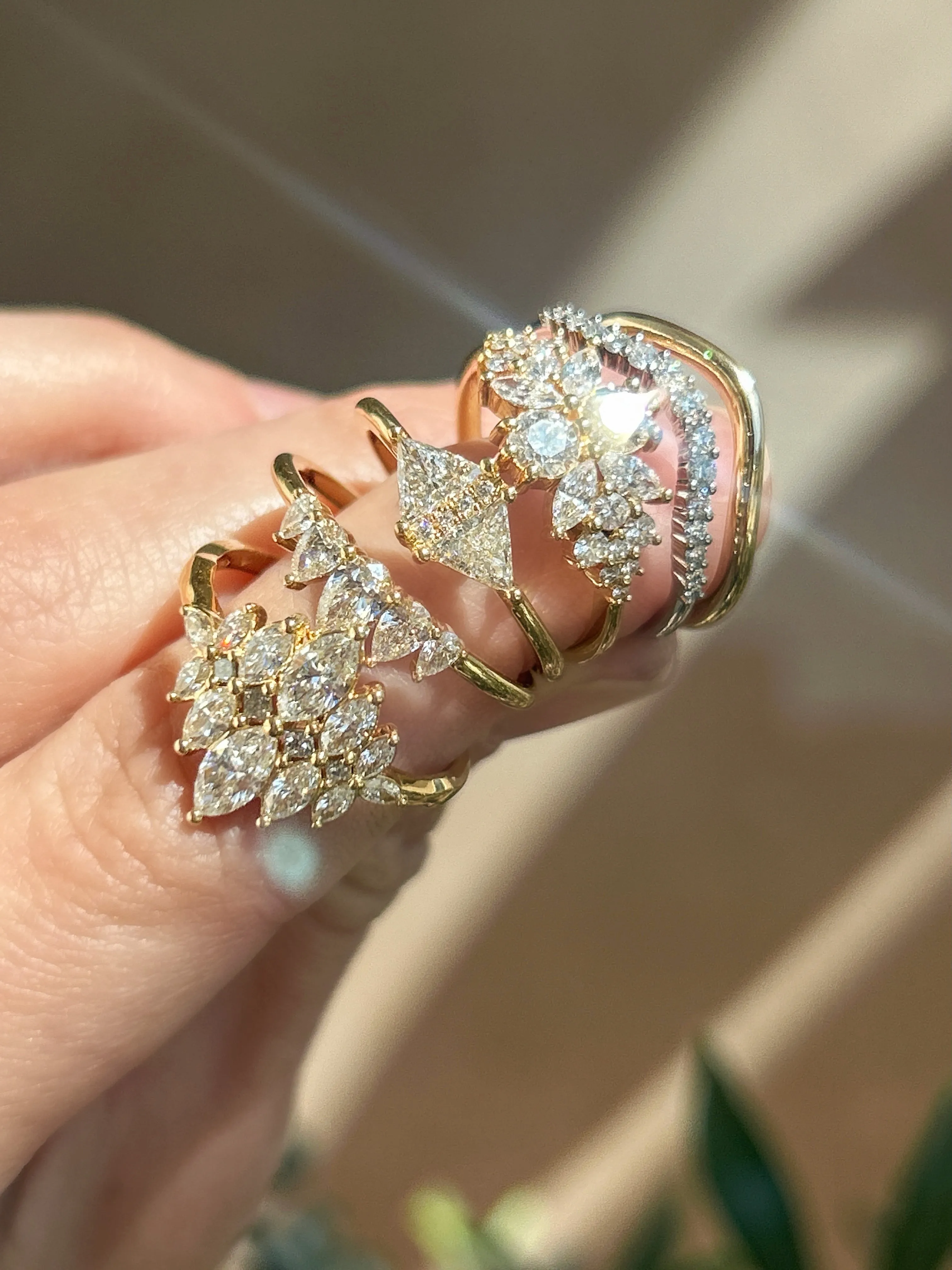Art Deco Diamond Triangle Ring