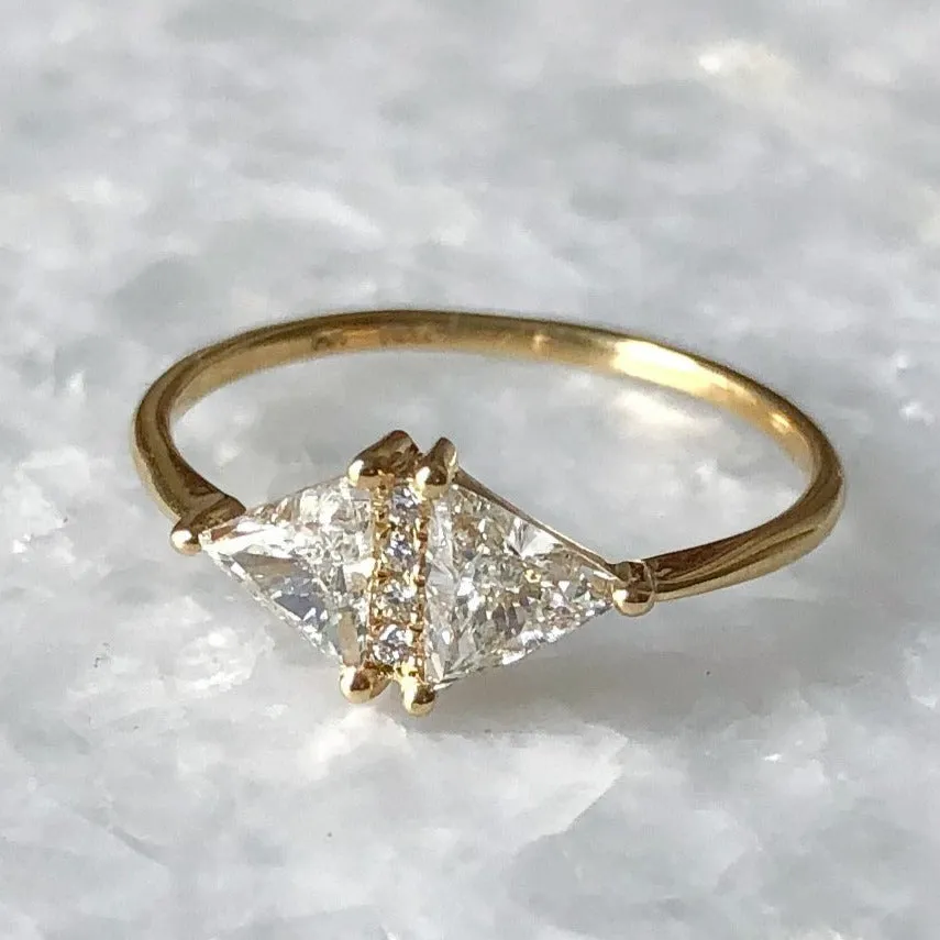 Art Deco Diamond Triangle Ring