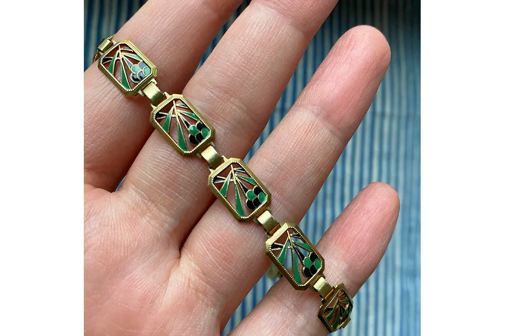 Art Deco Enamel Collar Necklace