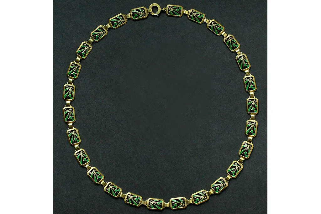 Art Deco Enamel Collar Necklace