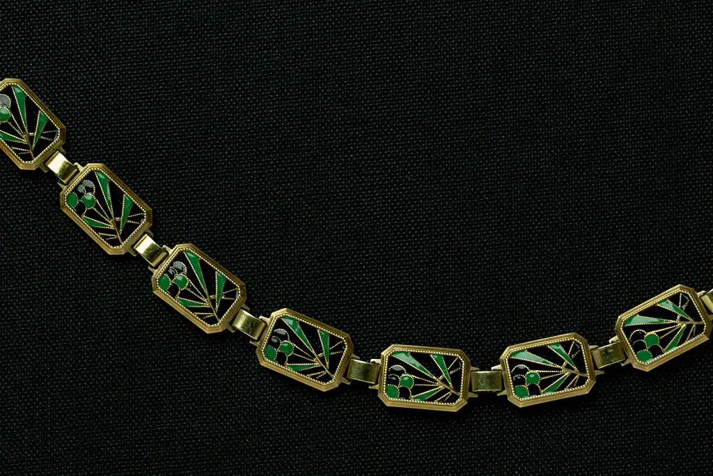 Art Deco Enamel Collar Necklace