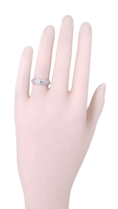 Art Deco Enfield Diamond Antique Wedding Ring in Platinum - Size 5