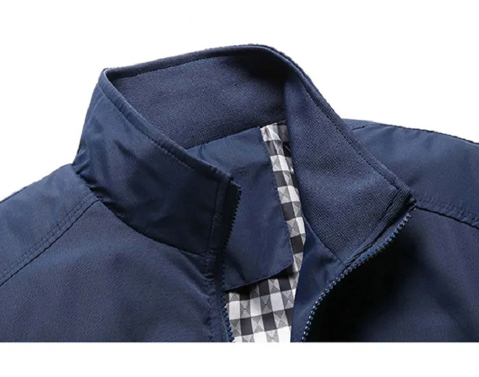 Autumn Men's Zipper Thin Jacket Collar Casual Jacket