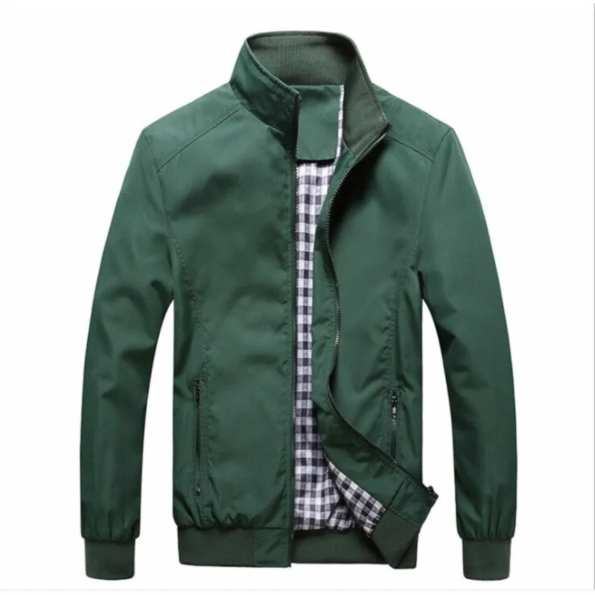 Autumn Men's Zipper Thin Jacket Collar Casual Jacket