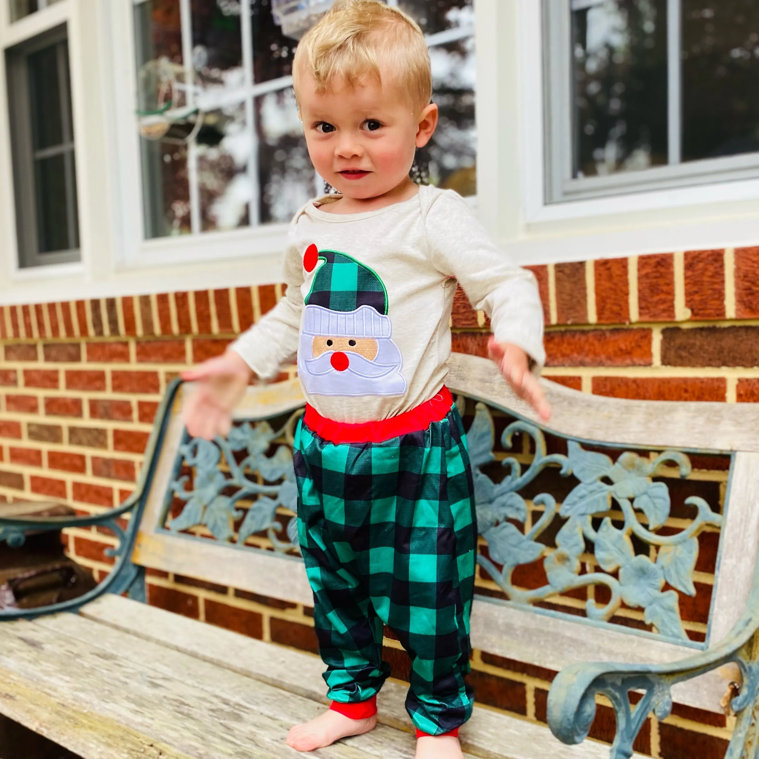 Baby Boys Holiday Santa Claus Christmas Plaid Cotton 2 pc Set Al Limited Outfit