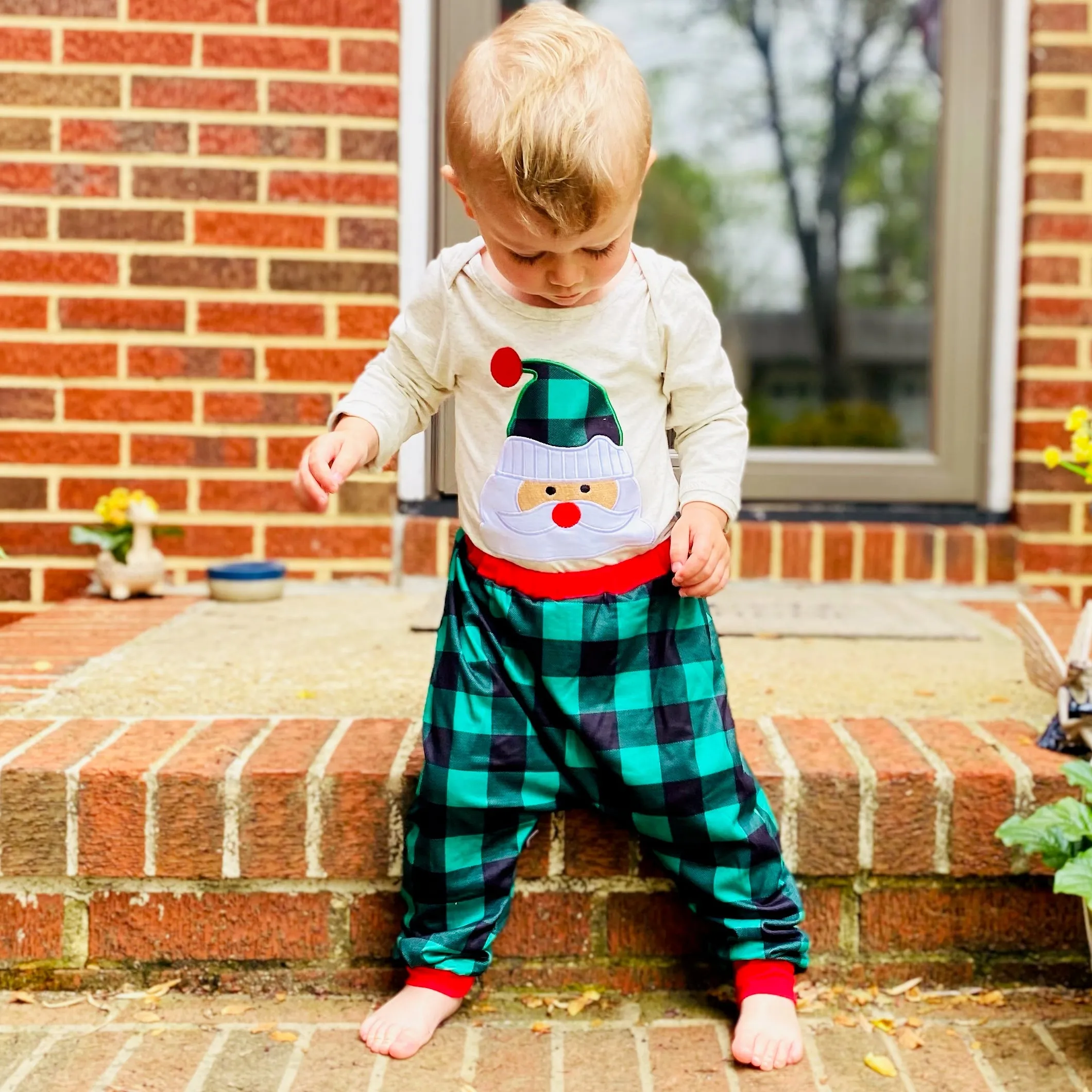 Baby Boys Holiday Santa Claus Christmas Plaid Cotton 2 pc Set Al Limited Outfit