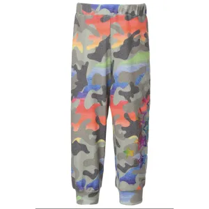 Baby Sara Rainbow Camo Print Joggers - Olive