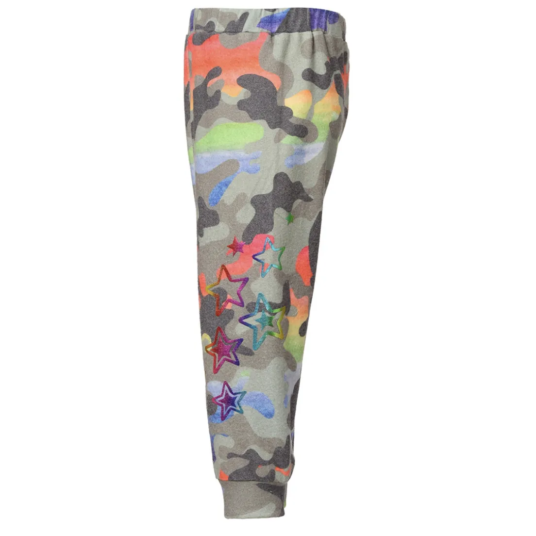 Baby Sara Rainbow Camo Print Joggers - Olive