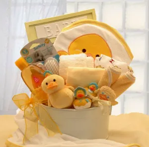 Bath Time Baby New Baby Basket - Yellow - baby bath set -  new baby gift basket - baby gift baskets - baby shower gifts