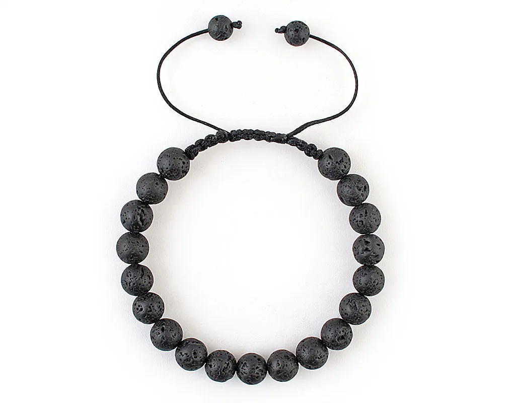 Black lava macrame bracelet