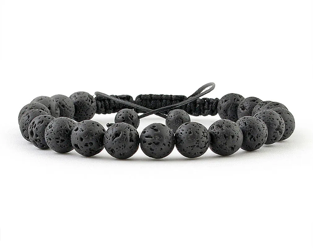 Black lava macrame bracelet