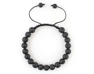 Black lava macrame bracelet