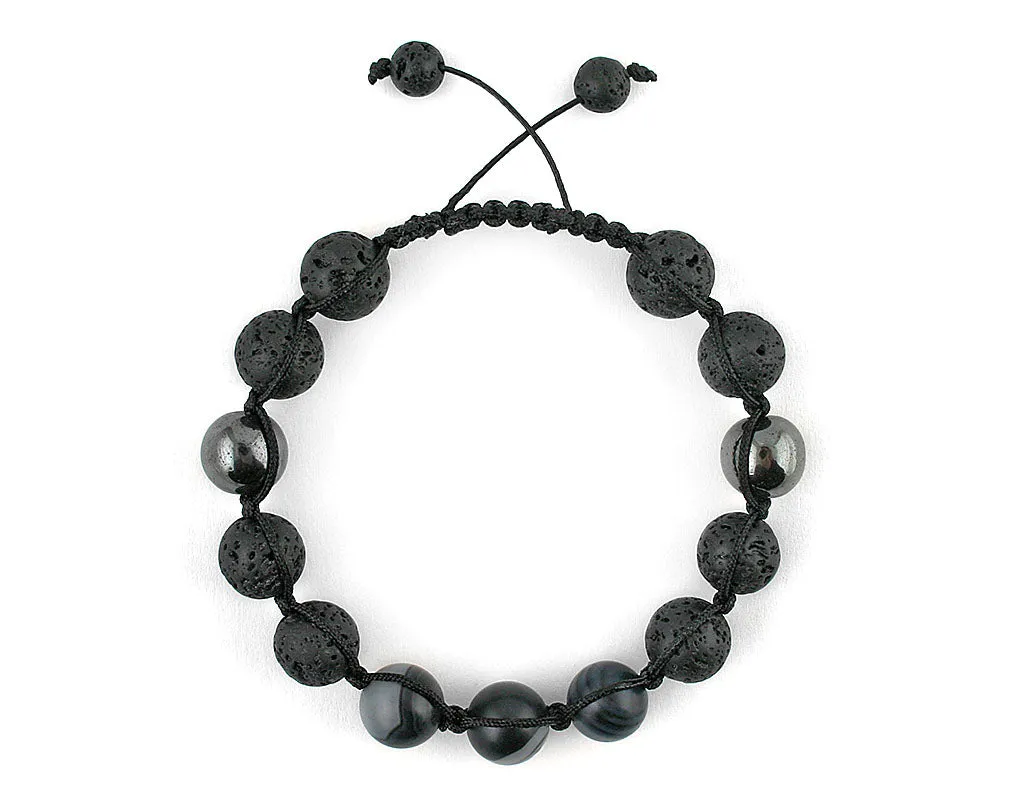 Black Men's macrame bracelet