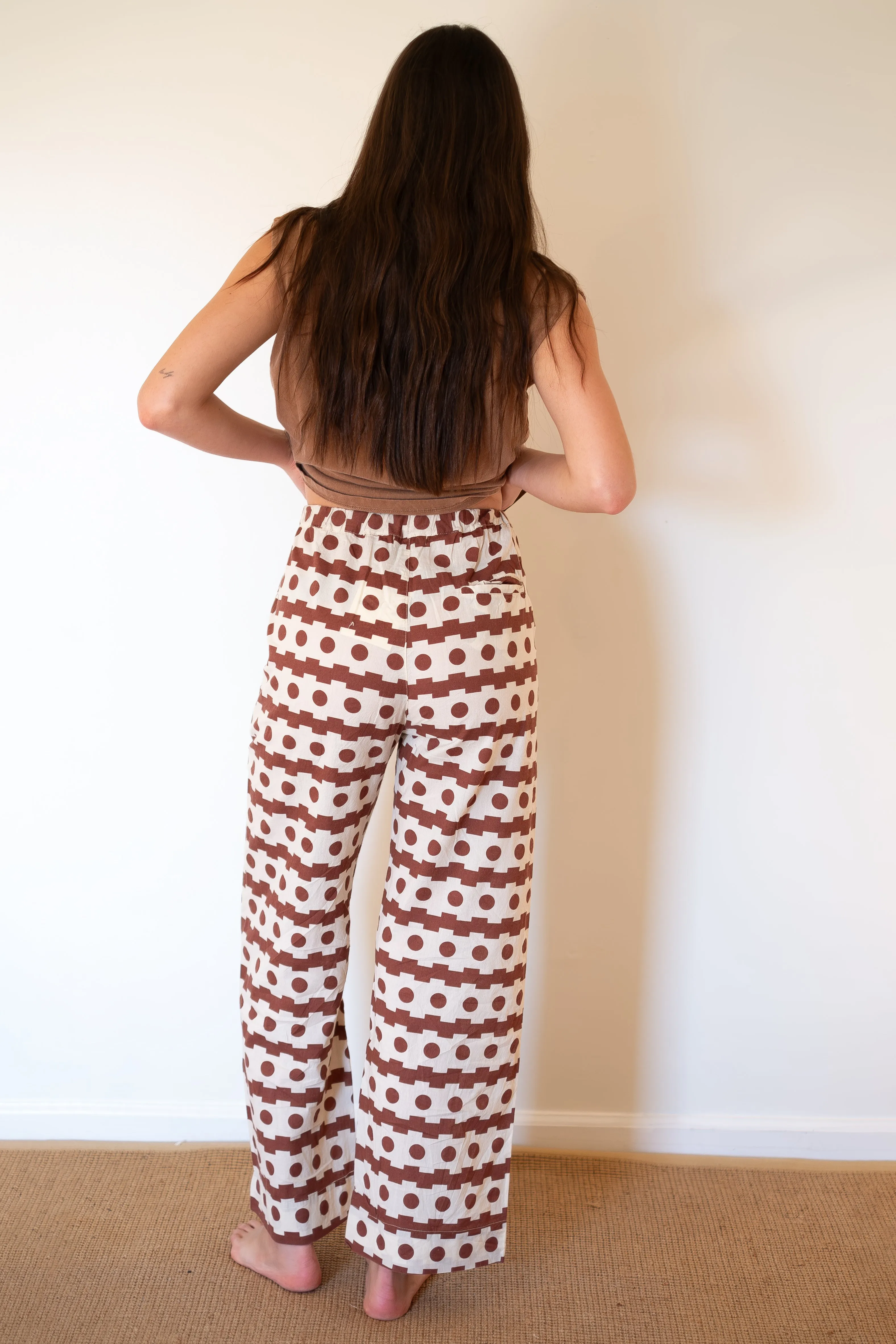 BOBO CHOSES Geometric Print Wide Leg Trousers - Brown
