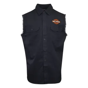 Branded  Men's Vest Dark Wash Denim Sleeveless Shirt (S60)