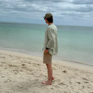 Breakwater Men's Linen Shirt Seafoam