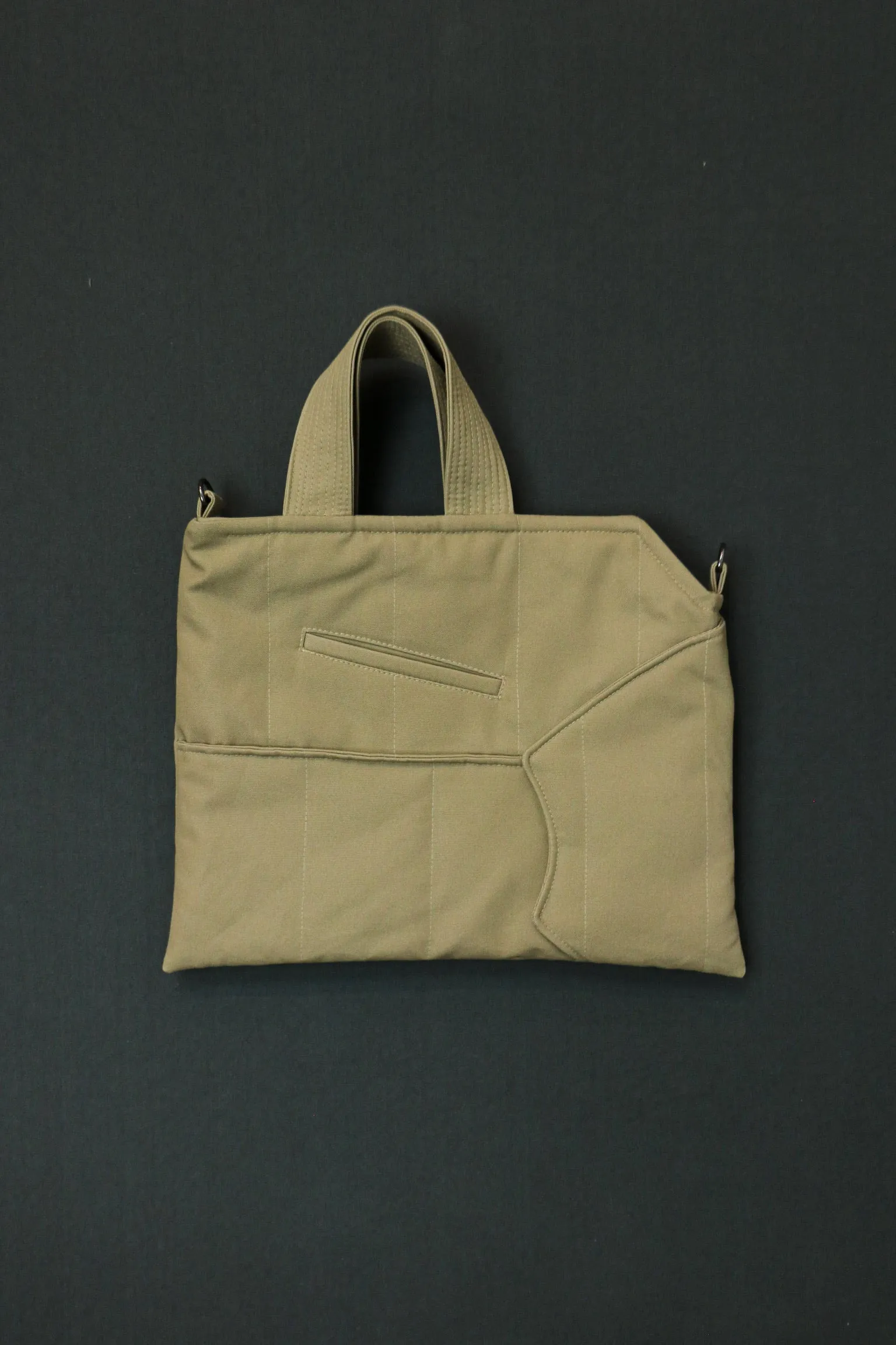 canvas puffer tote with zipper
