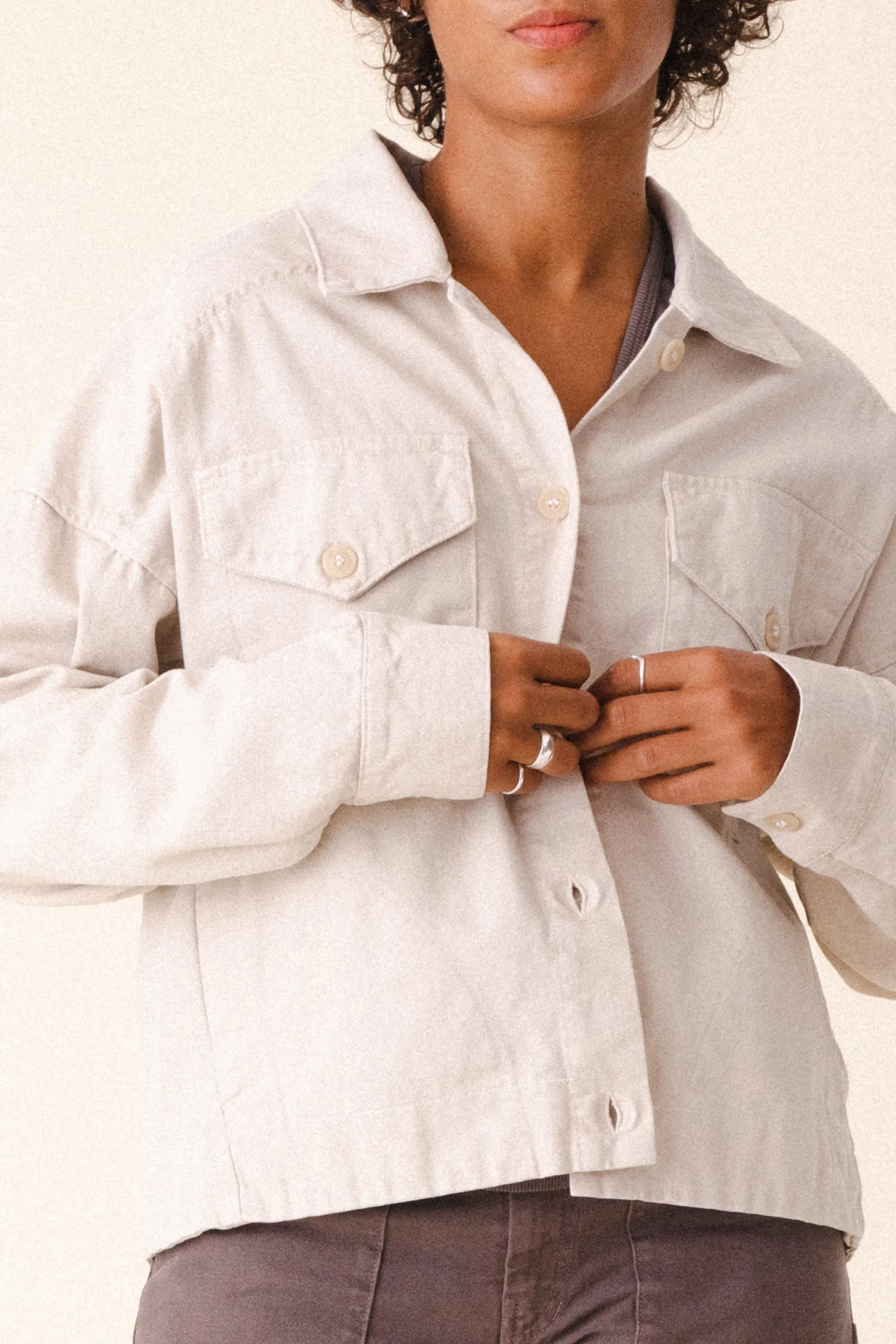 Canvas Utility Jacket in Natural