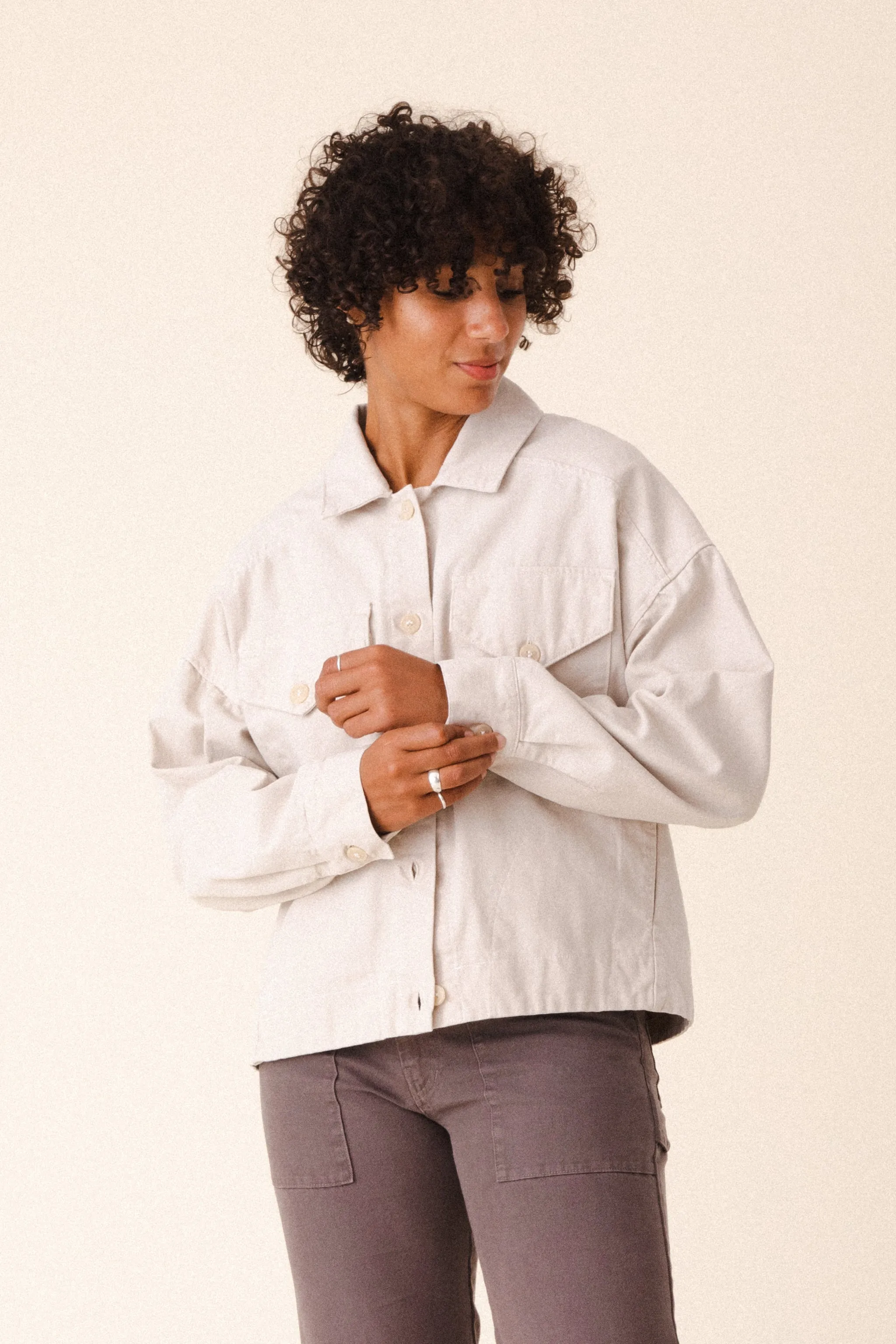 Canvas Utility Jacket in Natural