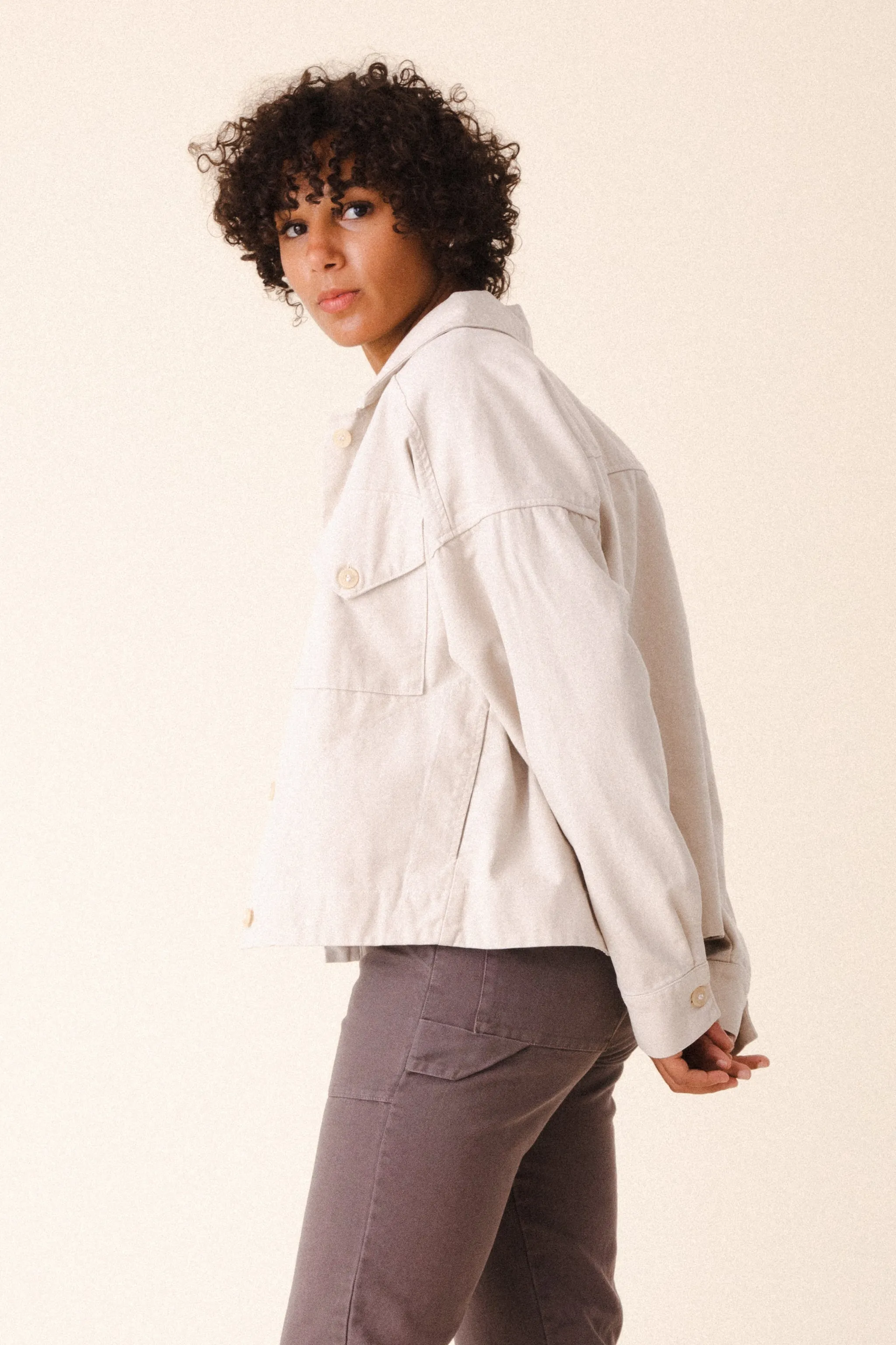 Canvas Utility Jacket in Natural
