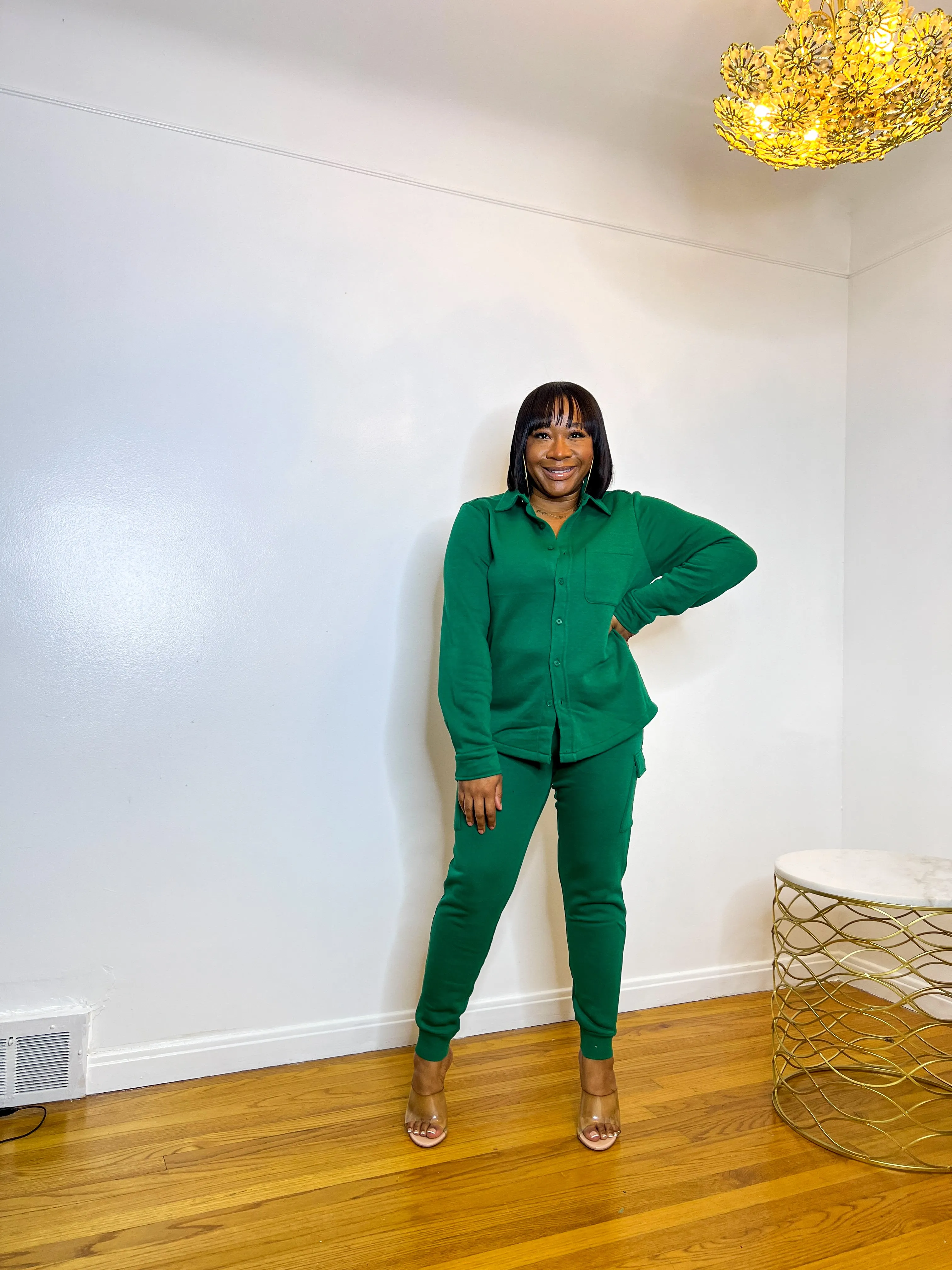 Cargo Jogger Set-Green