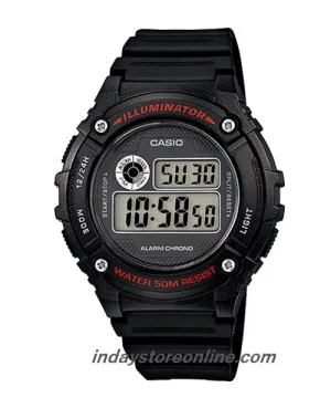 Casio Digital Men's Watch W-216H-1A Digital Resin Band Mineral Glass