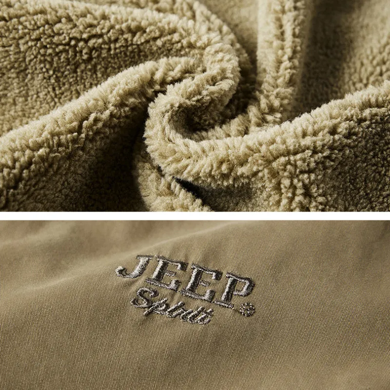 Casual Detachable Plush Liner Hooded Men's Thickened Cotton Padded Jacket