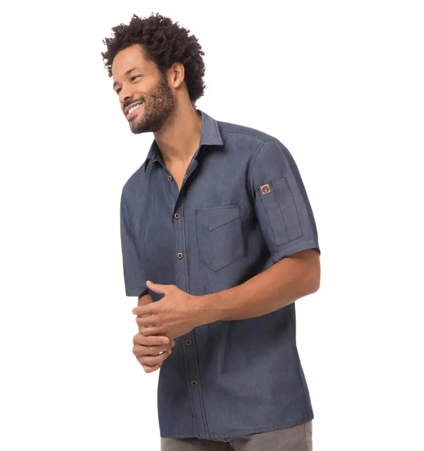 Chef Works Detroit Short Sleeve Denim Shirt
