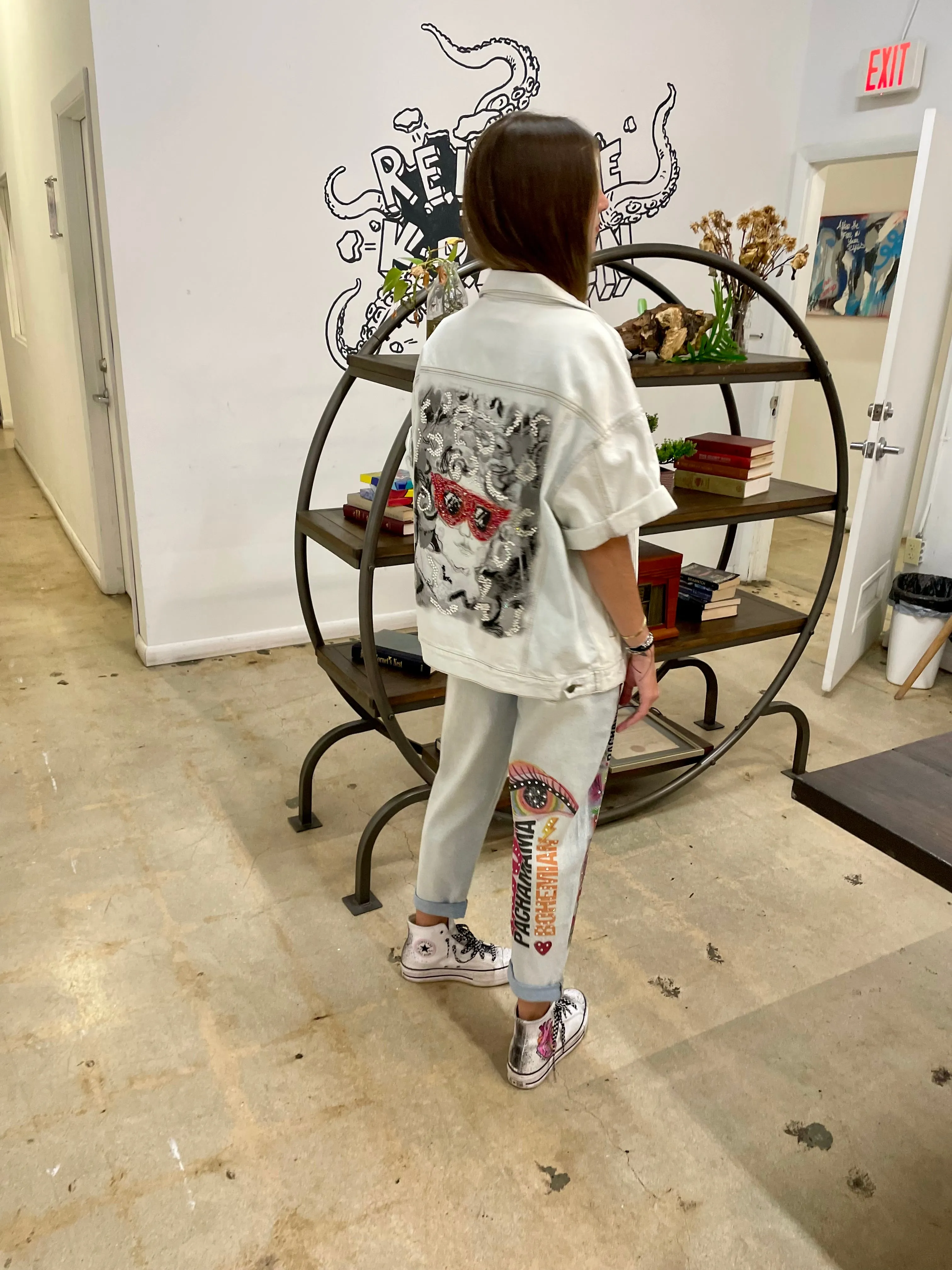 Cherub Angels and Leopard Denim Pant